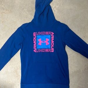 Pink and blue under Armour hoodie